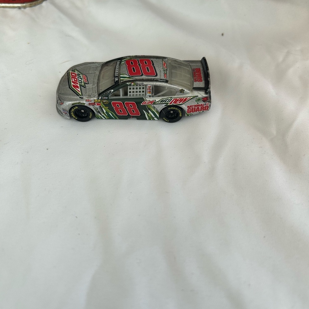 Diecast Toy Car with Red and Green Accents